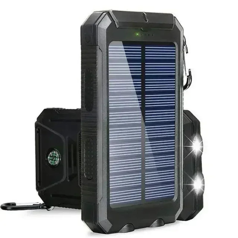 Power Bank Solar de 20000mAh: Carga rápida y resistencia total.