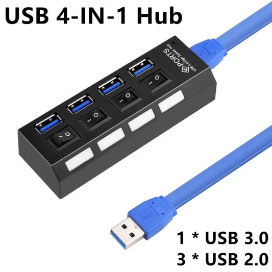 Hub USB 3.0 de 7 puertos con interruptores