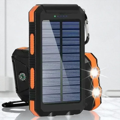 Power Bank Solar de 20000mAh: Carga rápida y resistencia total.